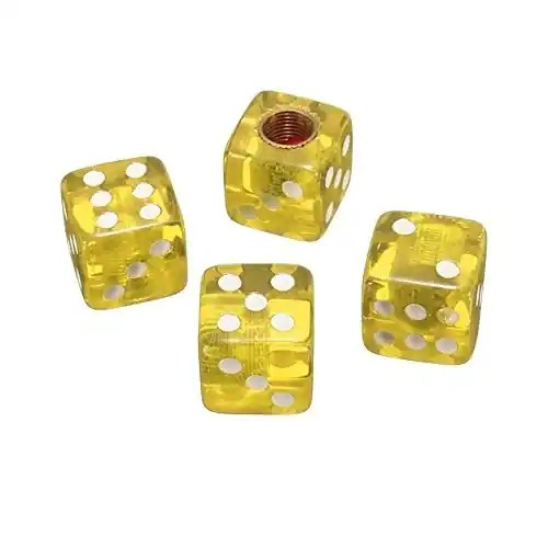 Utförsäljning Ventilhattar tärningar transperenta gula yellow (Set of 4)