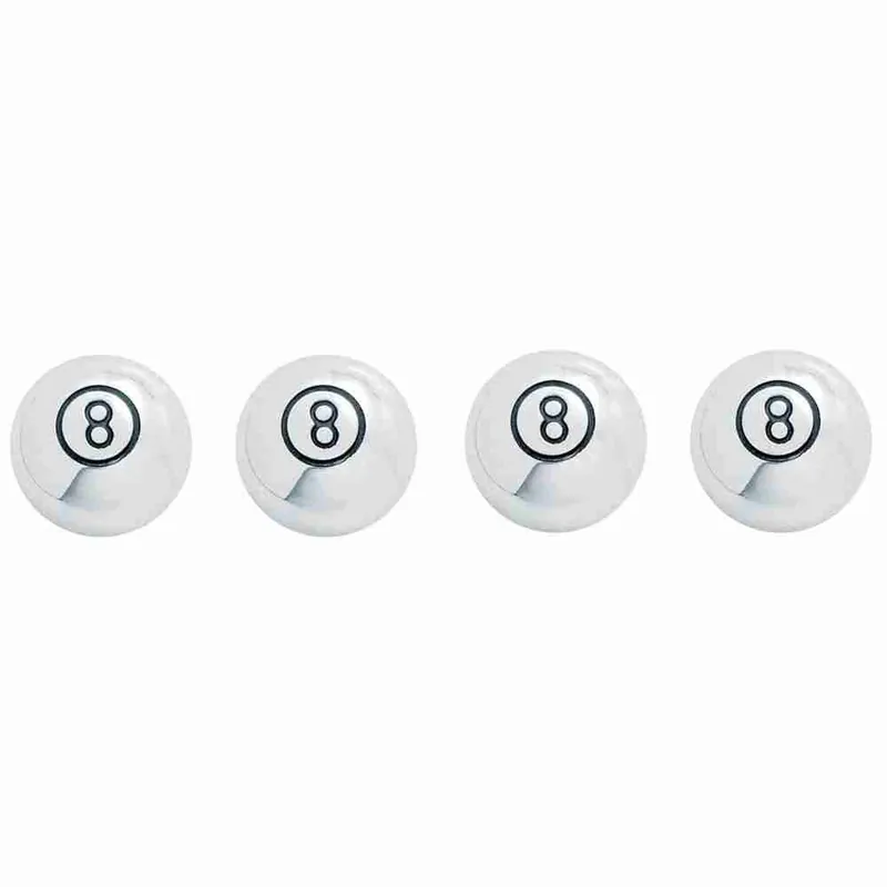“8” Ball kromade luftnippelhattar (4-Pack) 1″ I lager