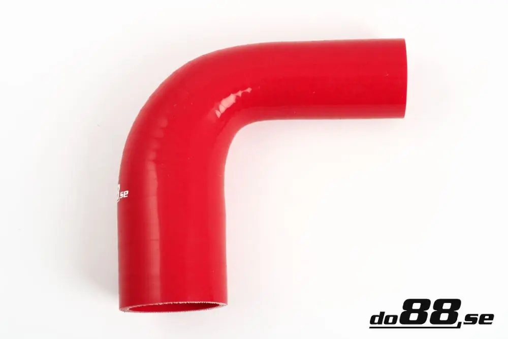 Utförsäljning Silikonslang Röd 90 grader 1,5 - 2tum (38 - 51mm)