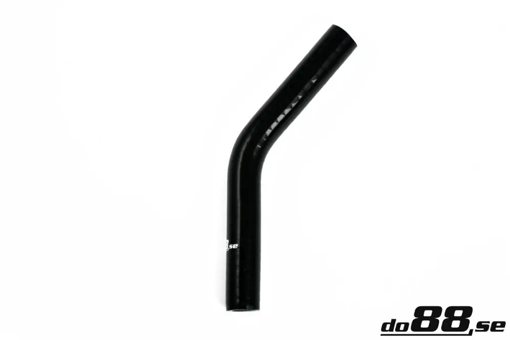 Silikonslang Svart 45 grader 0,43tum (11mm) Outlet