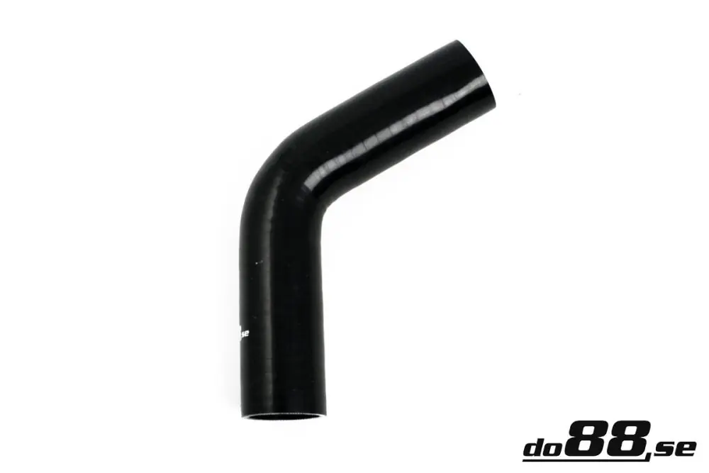 Silikonslang Svart 60 grader 1,125tum (28mm) Premium