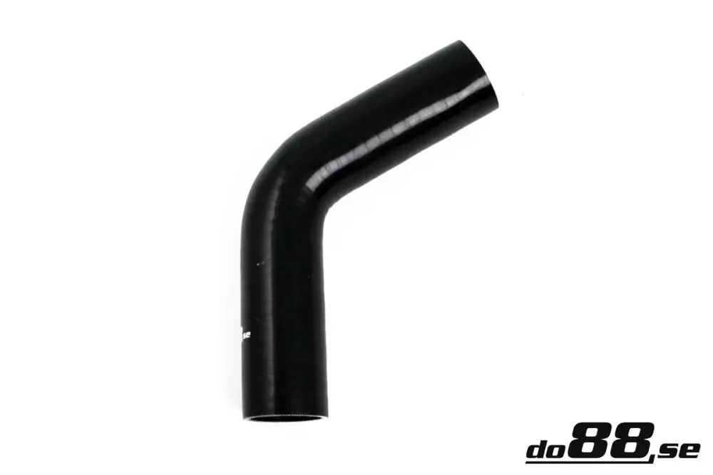 Silikonslang Svart 60 grader 1,75tum (45mm) Populärt val