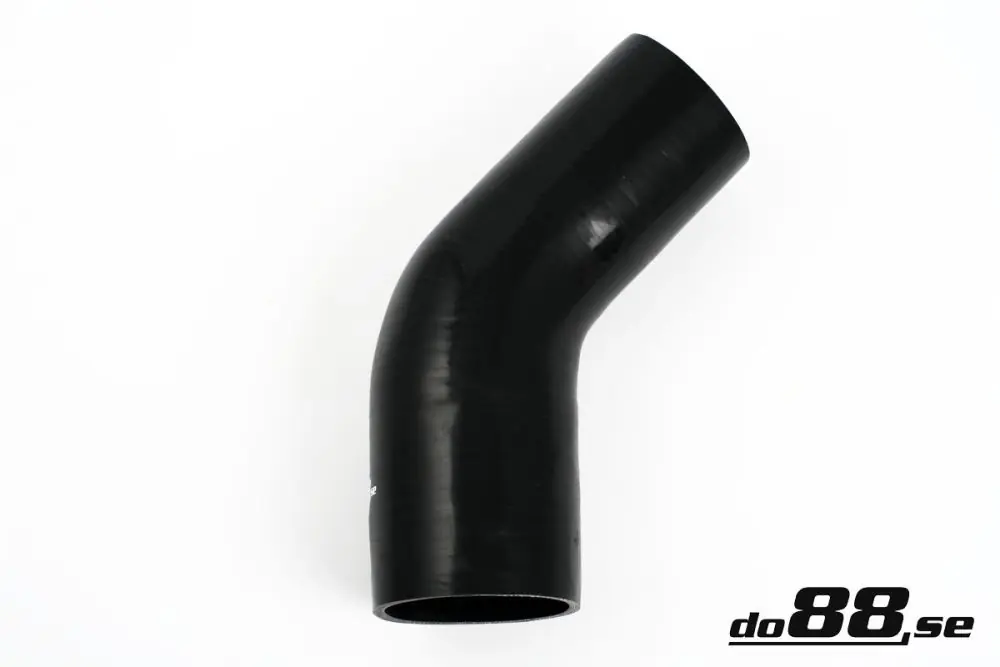I lager Silikonslang Svart 45 grader 2,75 - 3tum (70 - 76mm)